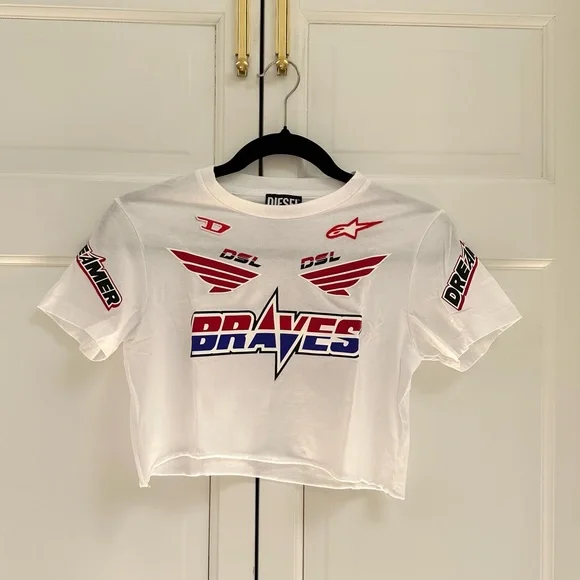 Diesel Cropped Tee with Graphics - Picture 13 of 13